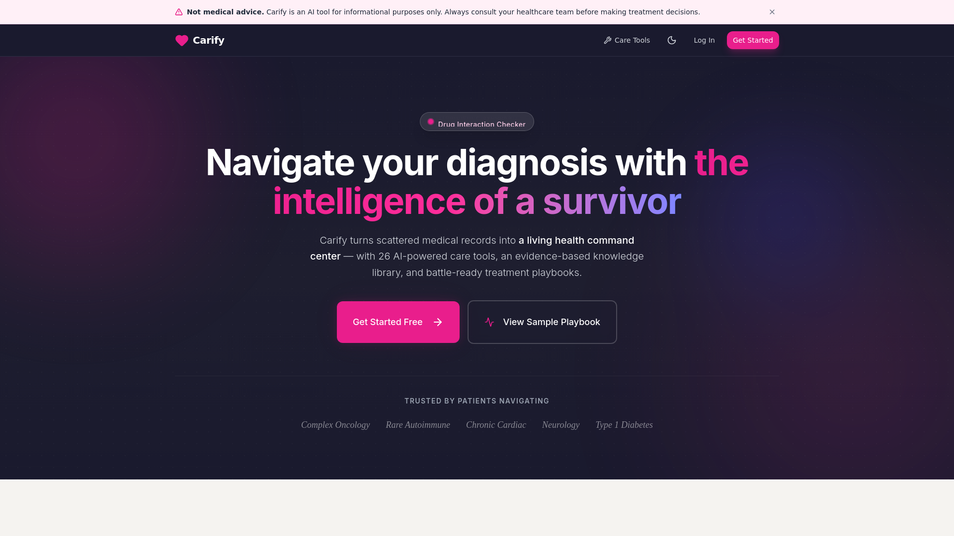 website screenshot of https://carify.live/