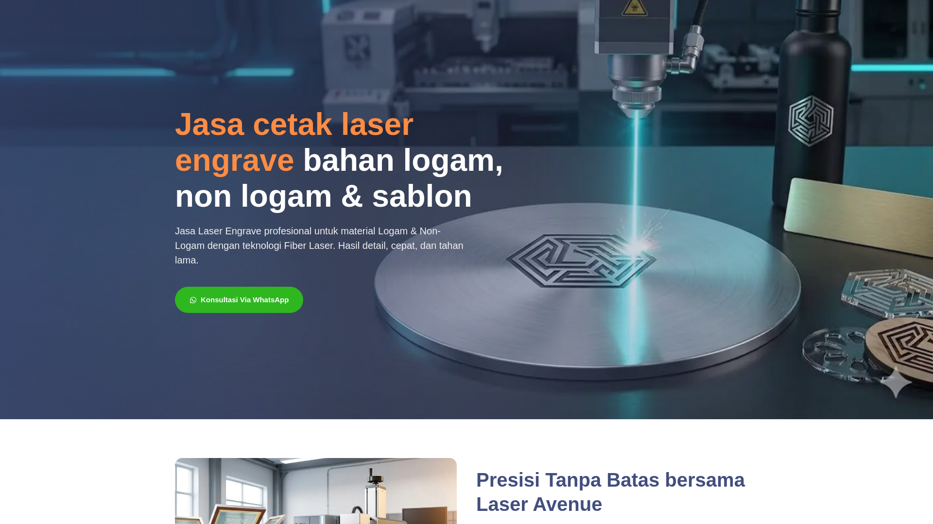 website screenshot of https://laseravenue.id/