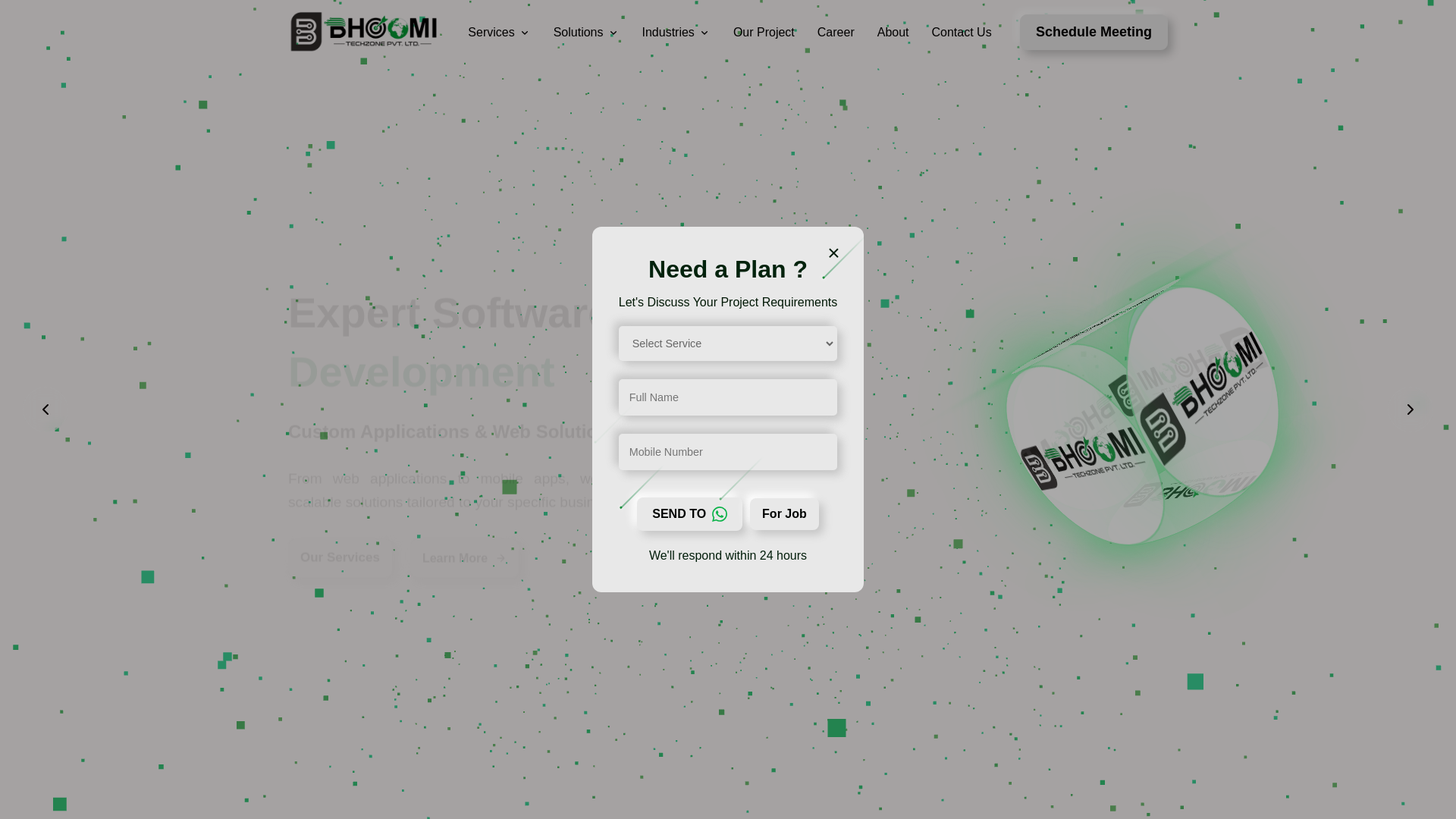 website screenshot of https://bhoomitechzone.in/