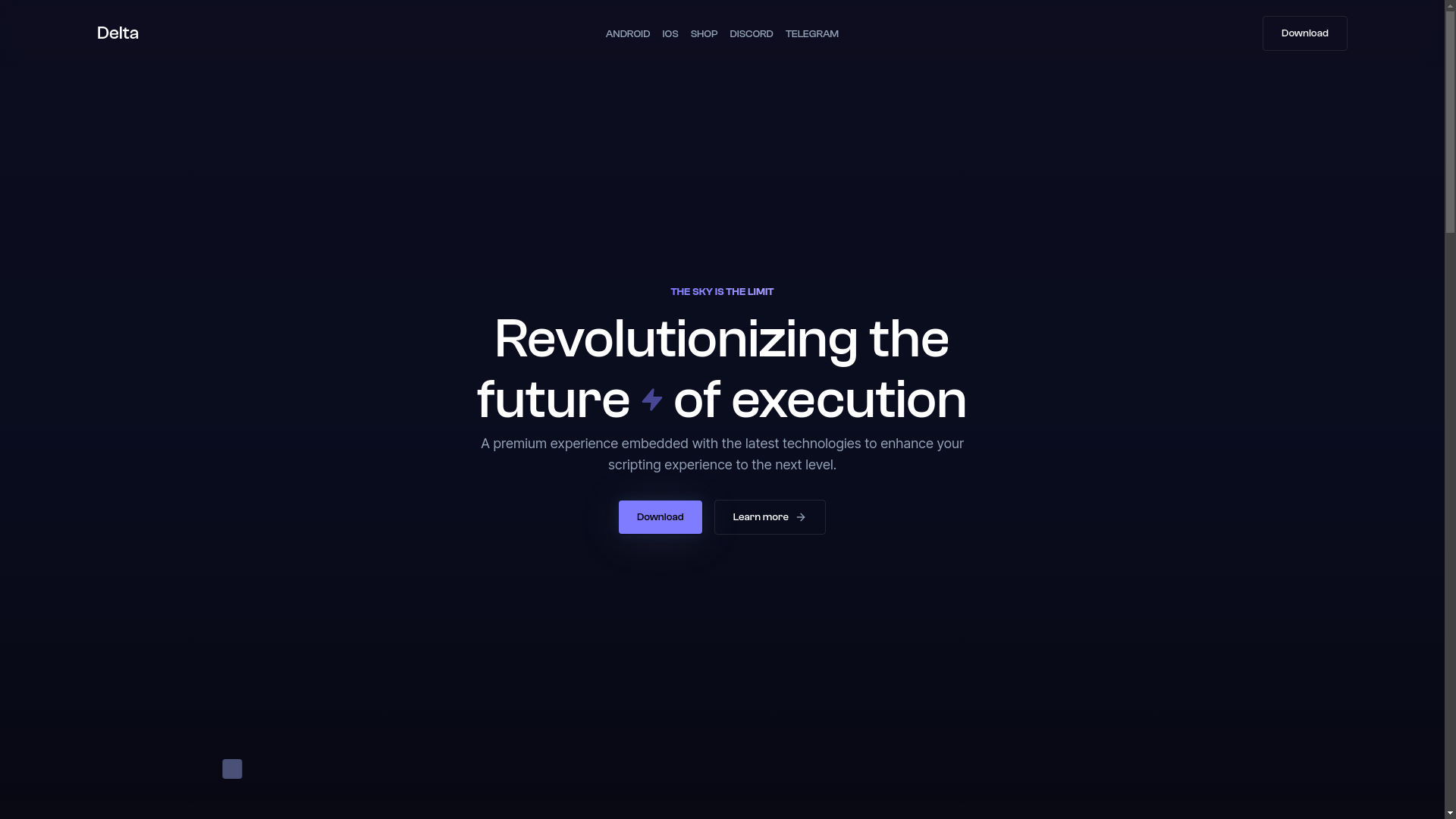 website screenshot of https://deltaexploits.gg/