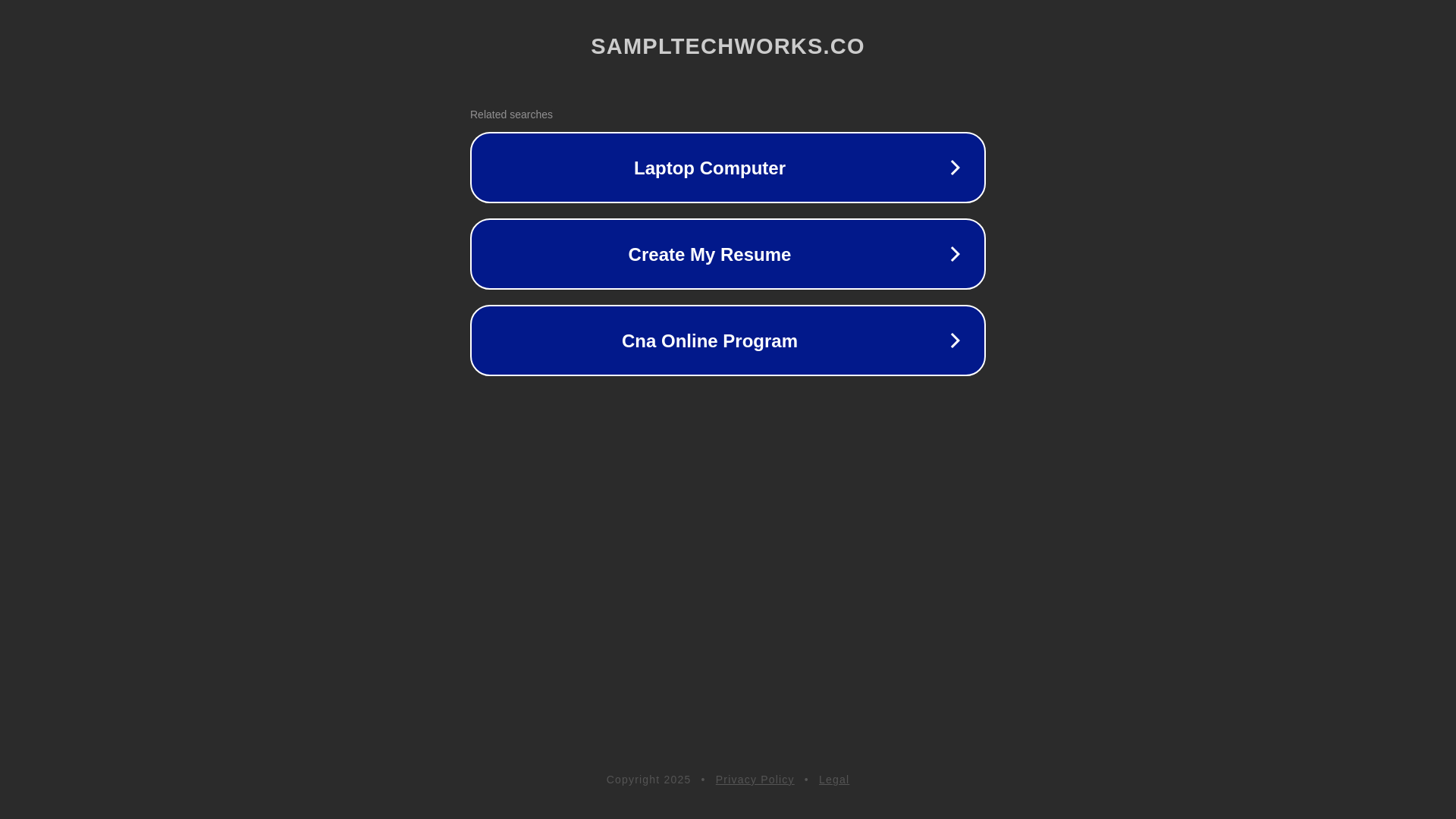 website screenshot of https://sampltechworks.co/