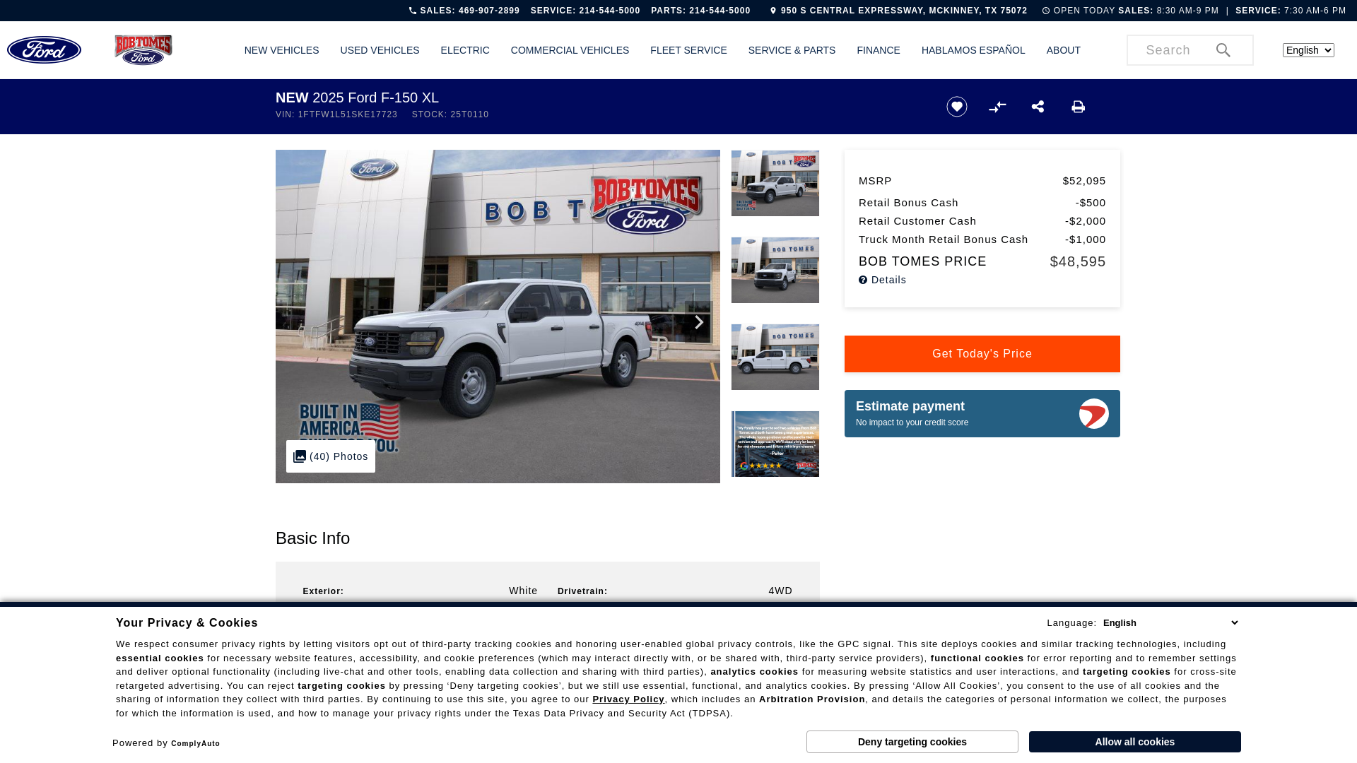 website screenshot of https://www.bobtomesford.com/inventory/new-2025-ford-f-150-xl-4wd-4d-supercrew-1ftfw1l51ske17723/