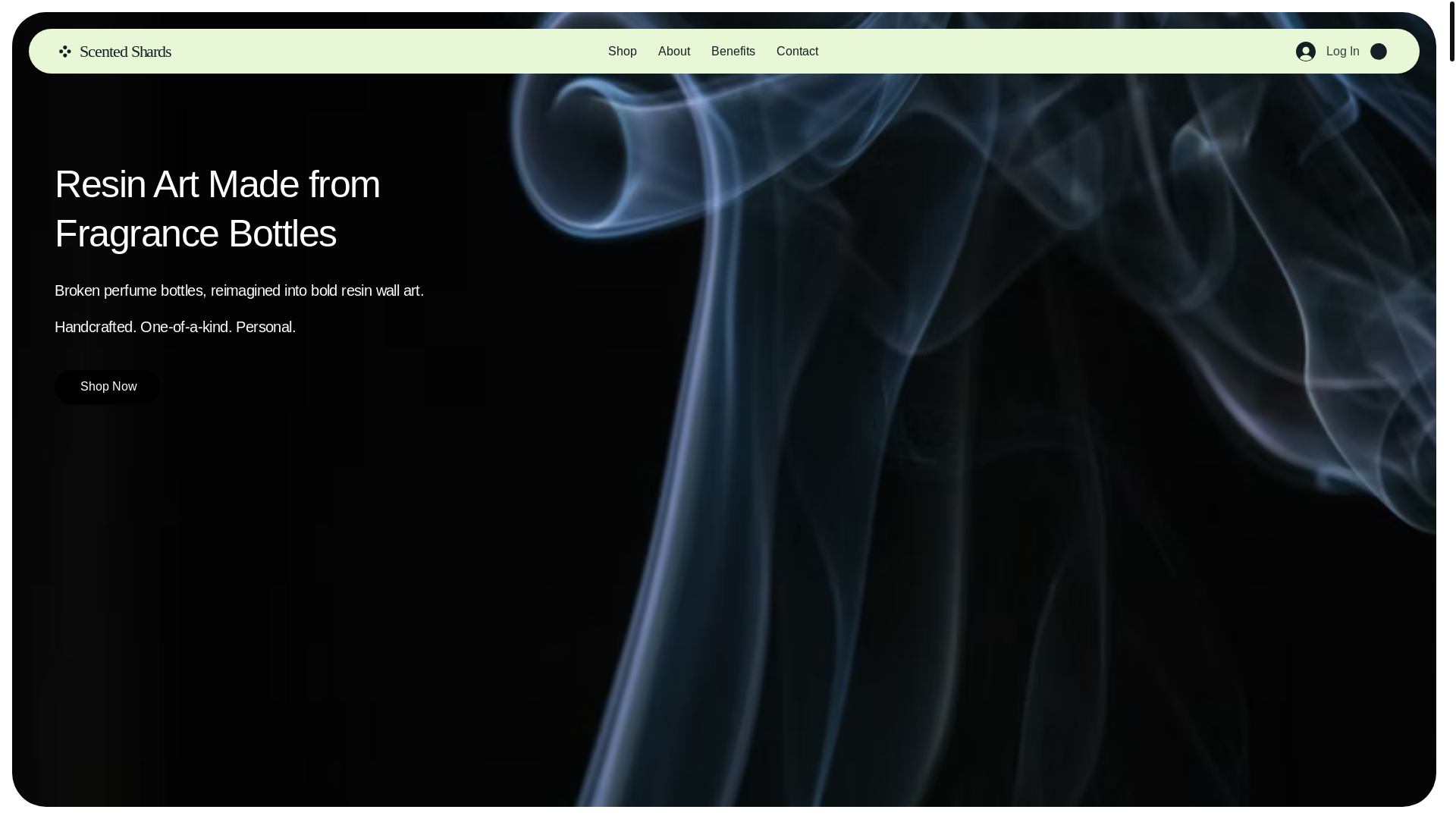 website screenshot of https://scentedshards.com.au/