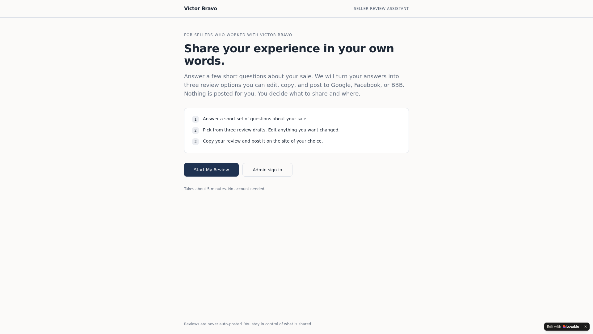 website screenshot of https://victorbravoreviews.com/