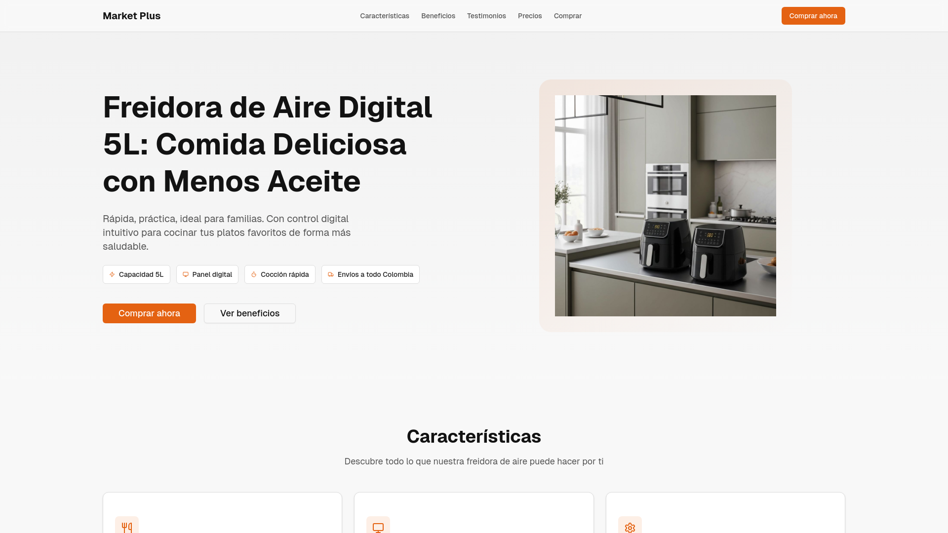 website screenshot of https://marketpluscolombia.store