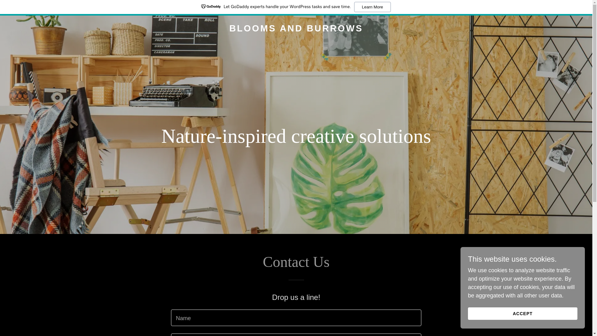 website screenshot of https://bloomsandburrows.com/