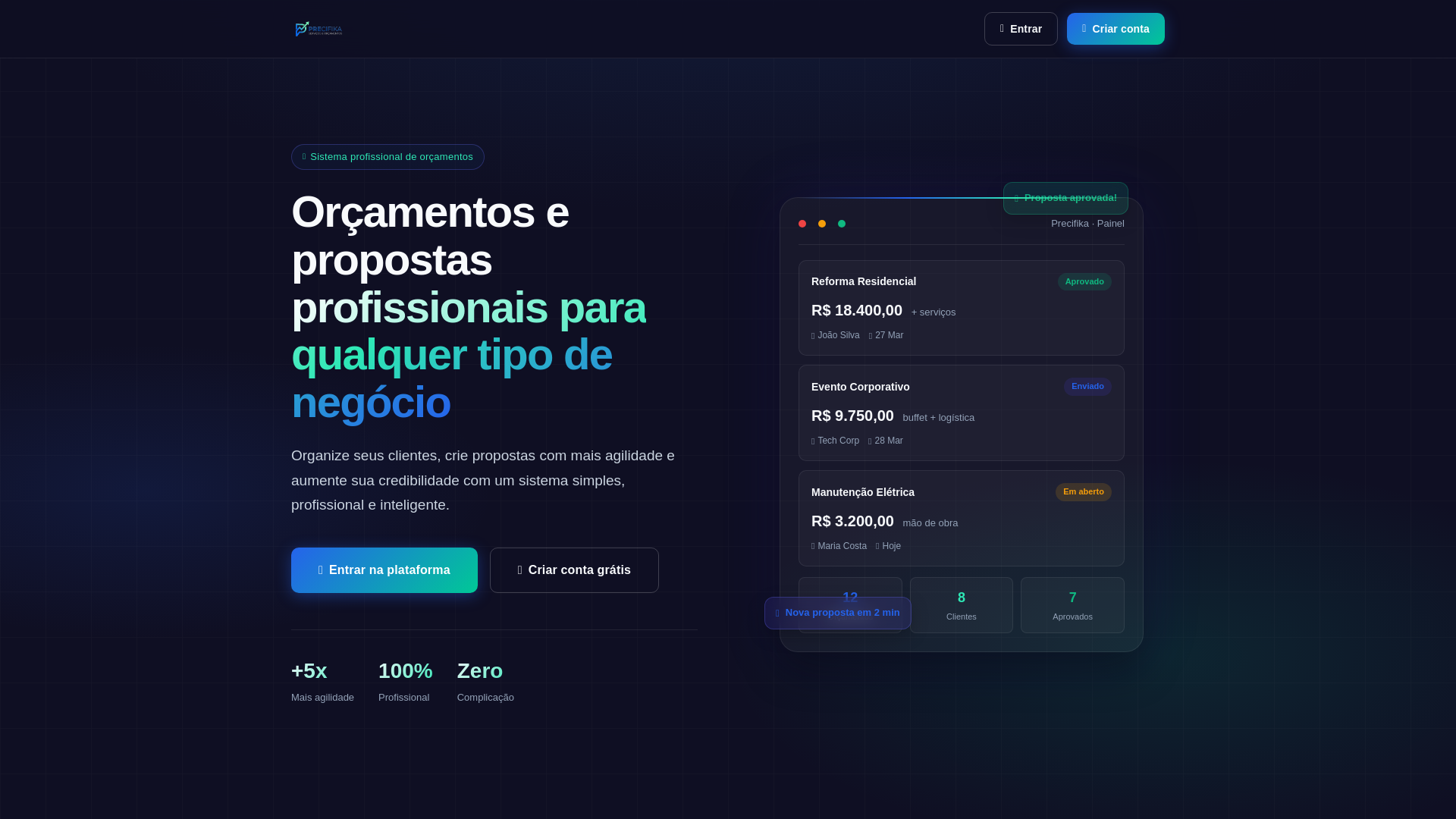 website screenshot of https://precifika.pages.dev/