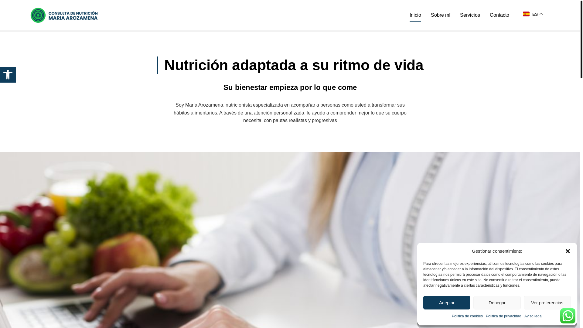 website screenshot of https://nutricionmariarozamena.com/