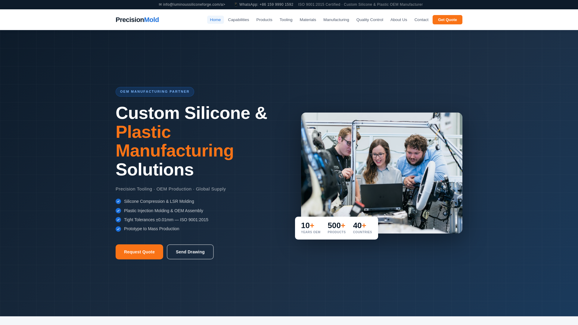 website screenshot of https://luminoussiliconeforge.com/