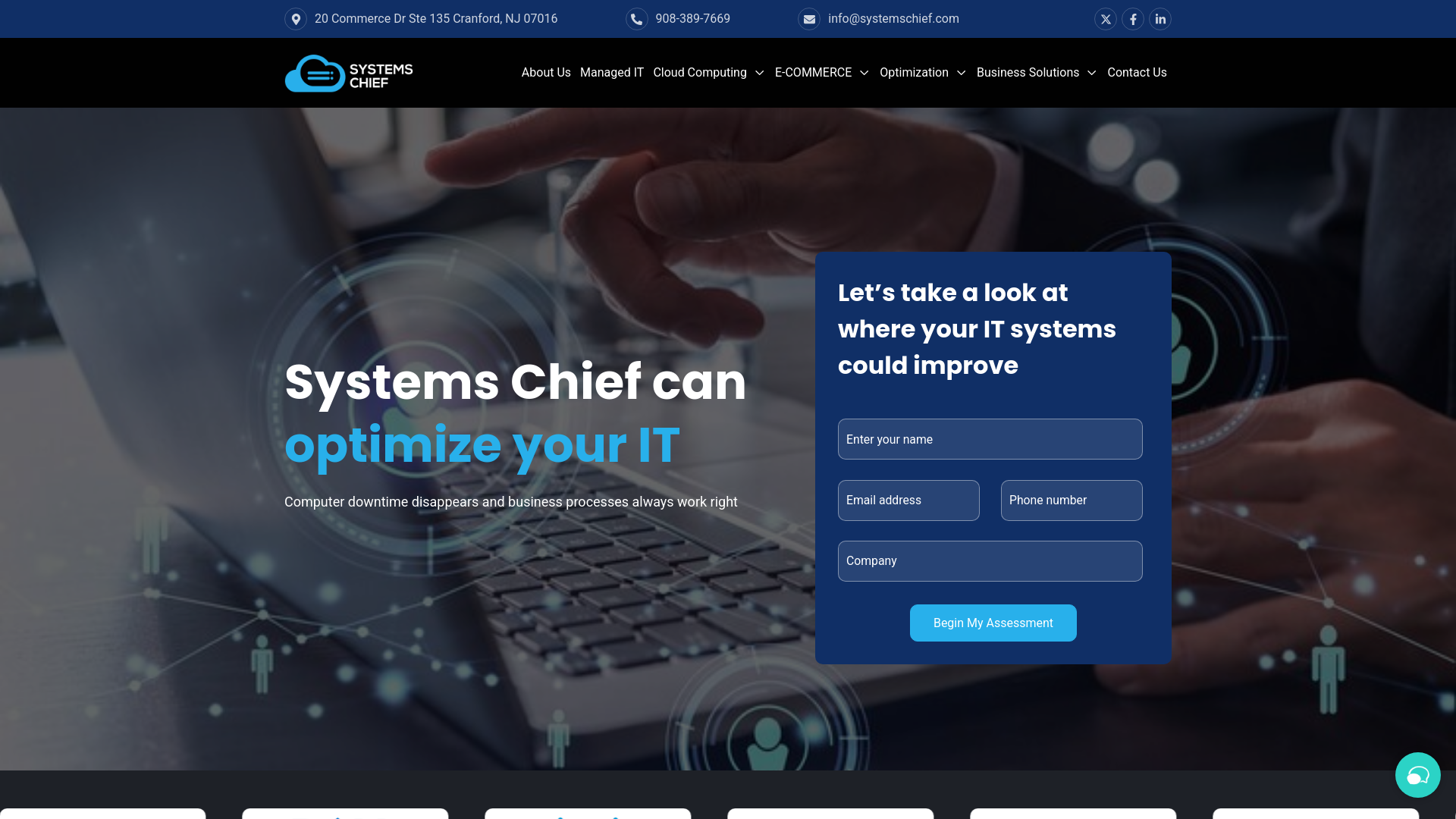 website screenshot of https://systemschief.com