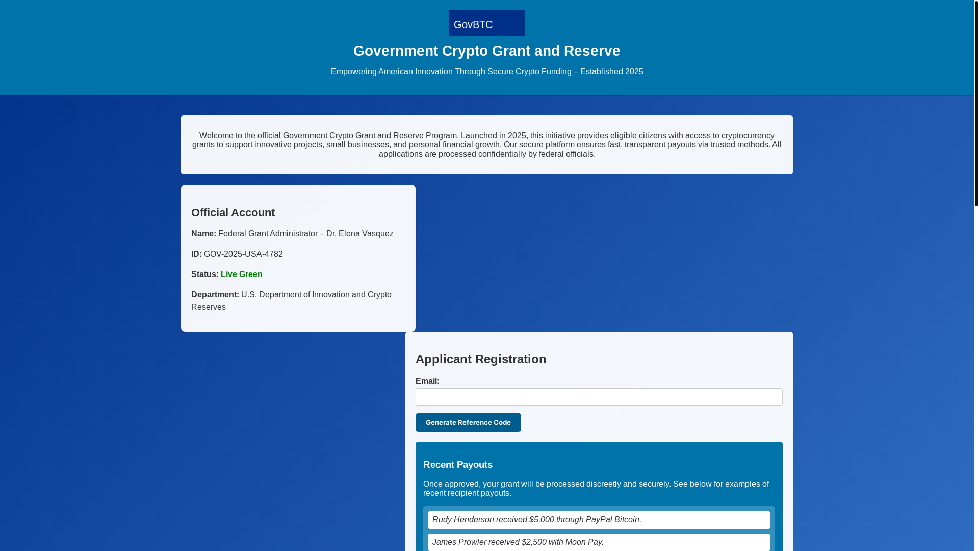website screenshot of https://www.govbtcclaim.org/