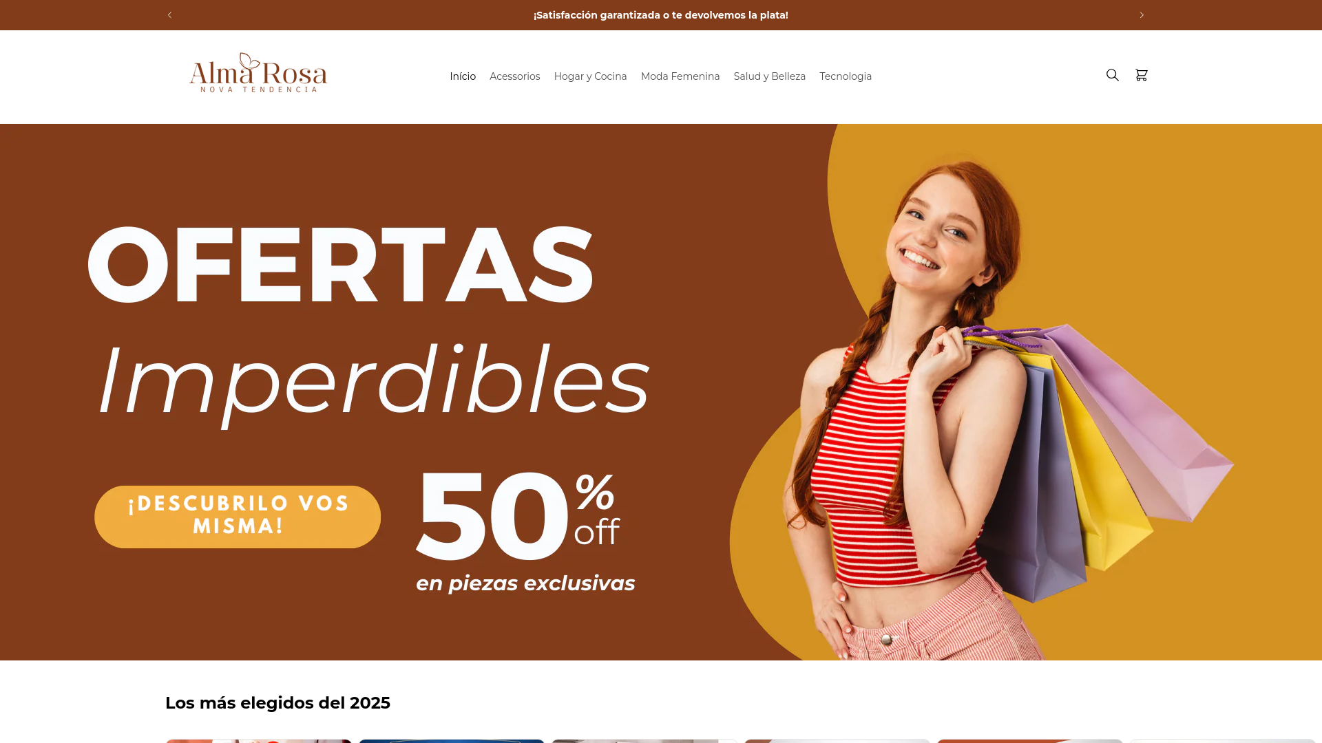 website screenshot of https://almarosatienda.lat/