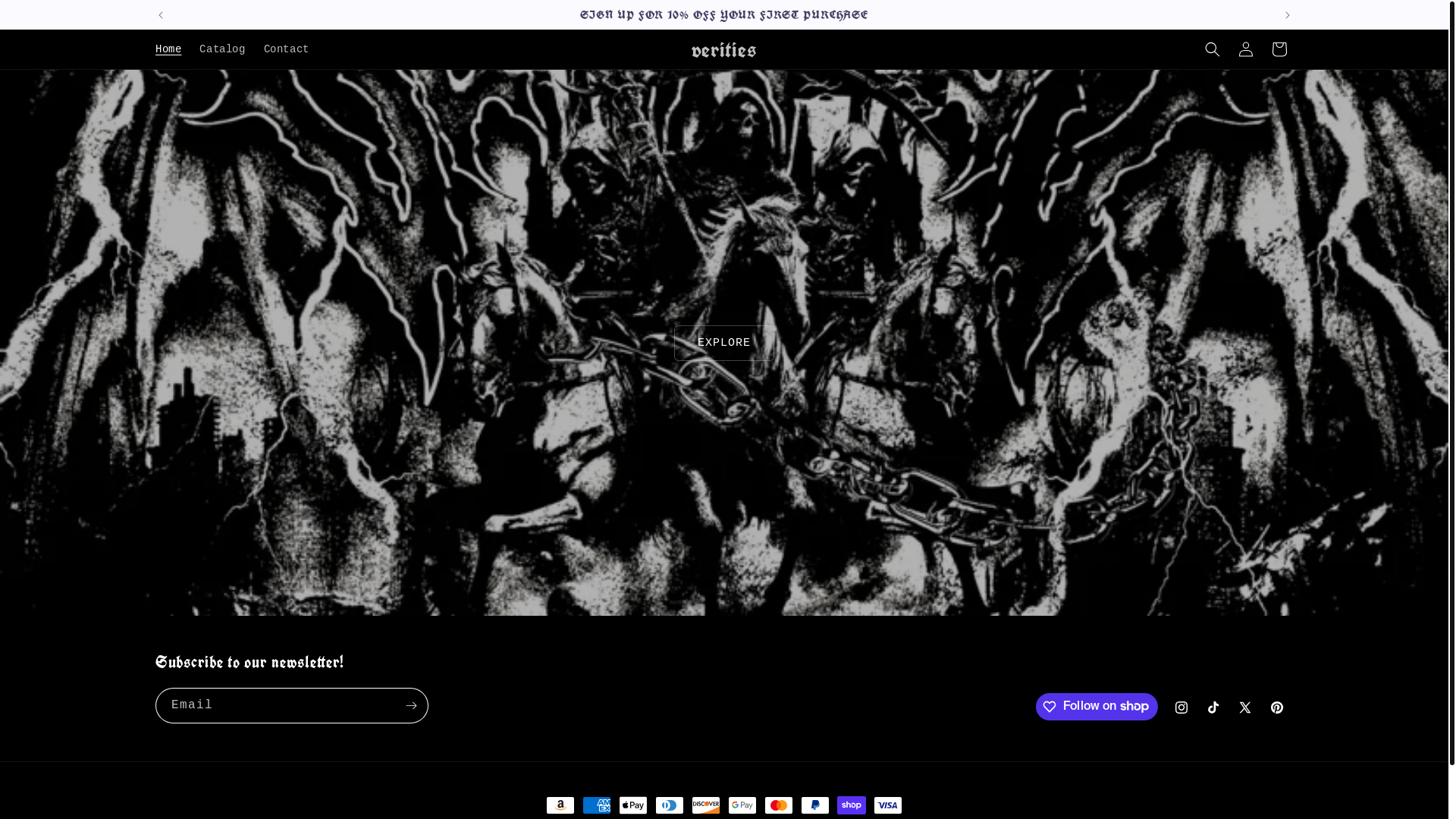 website screenshot of https://verities.us/