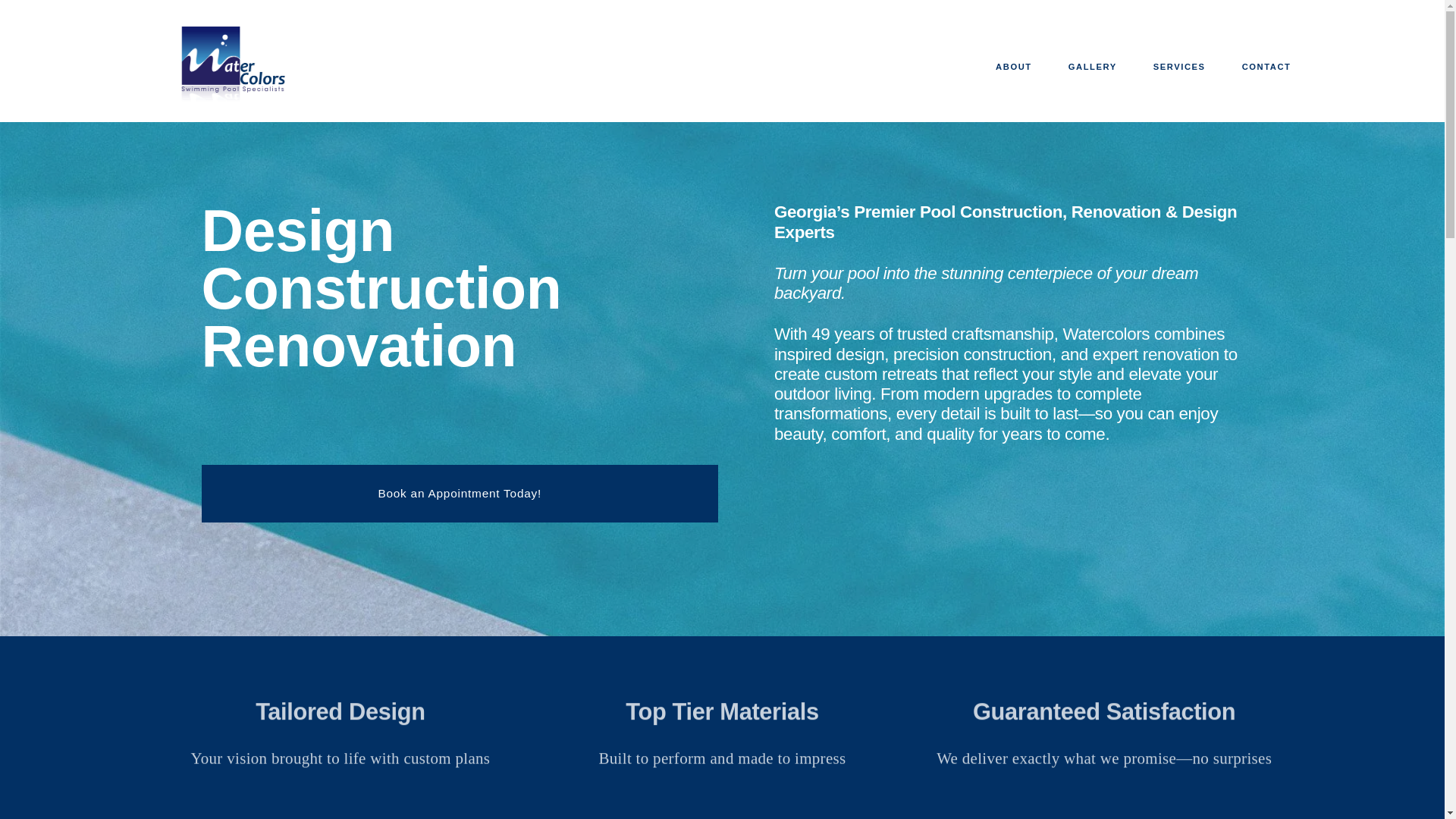website screenshot of https://watercolorspooldesign.com/