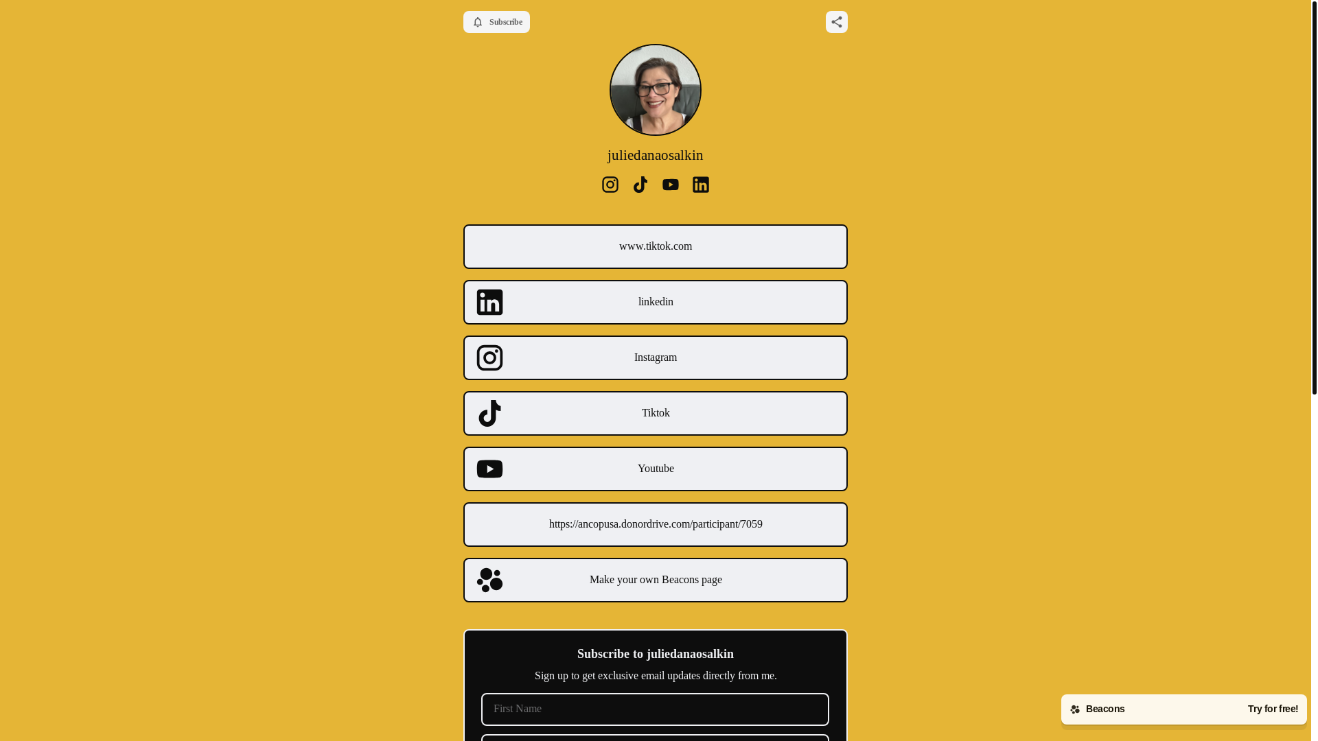 website screenshot of https://juliedanaosalkin.store/