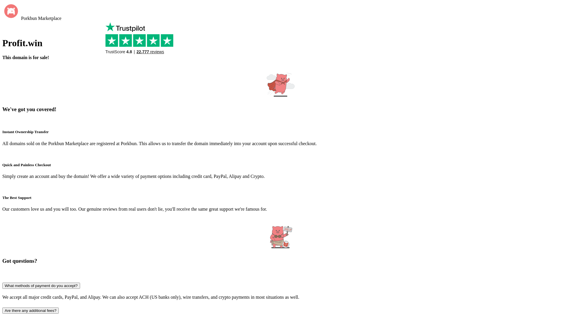 website screenshot of https://profit.win/