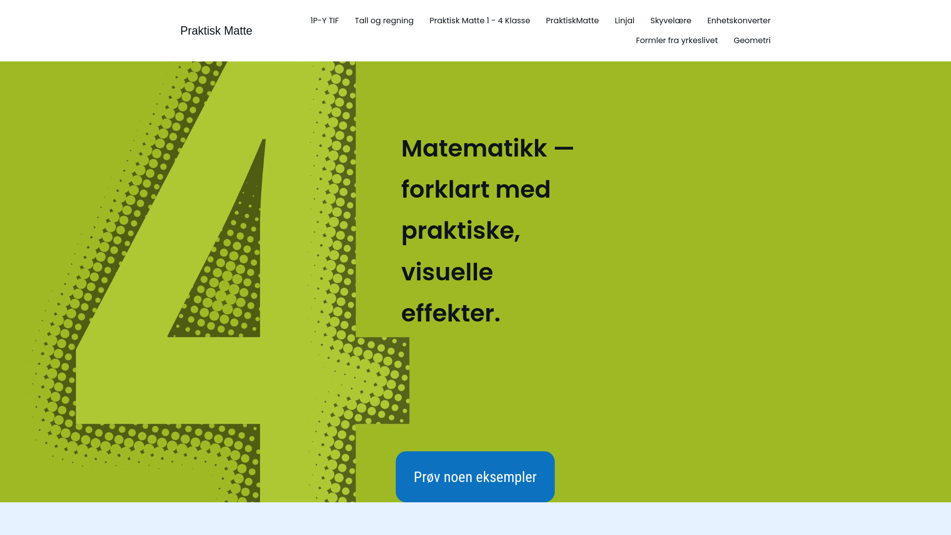 website screenshot of https://praktiskmatte.no