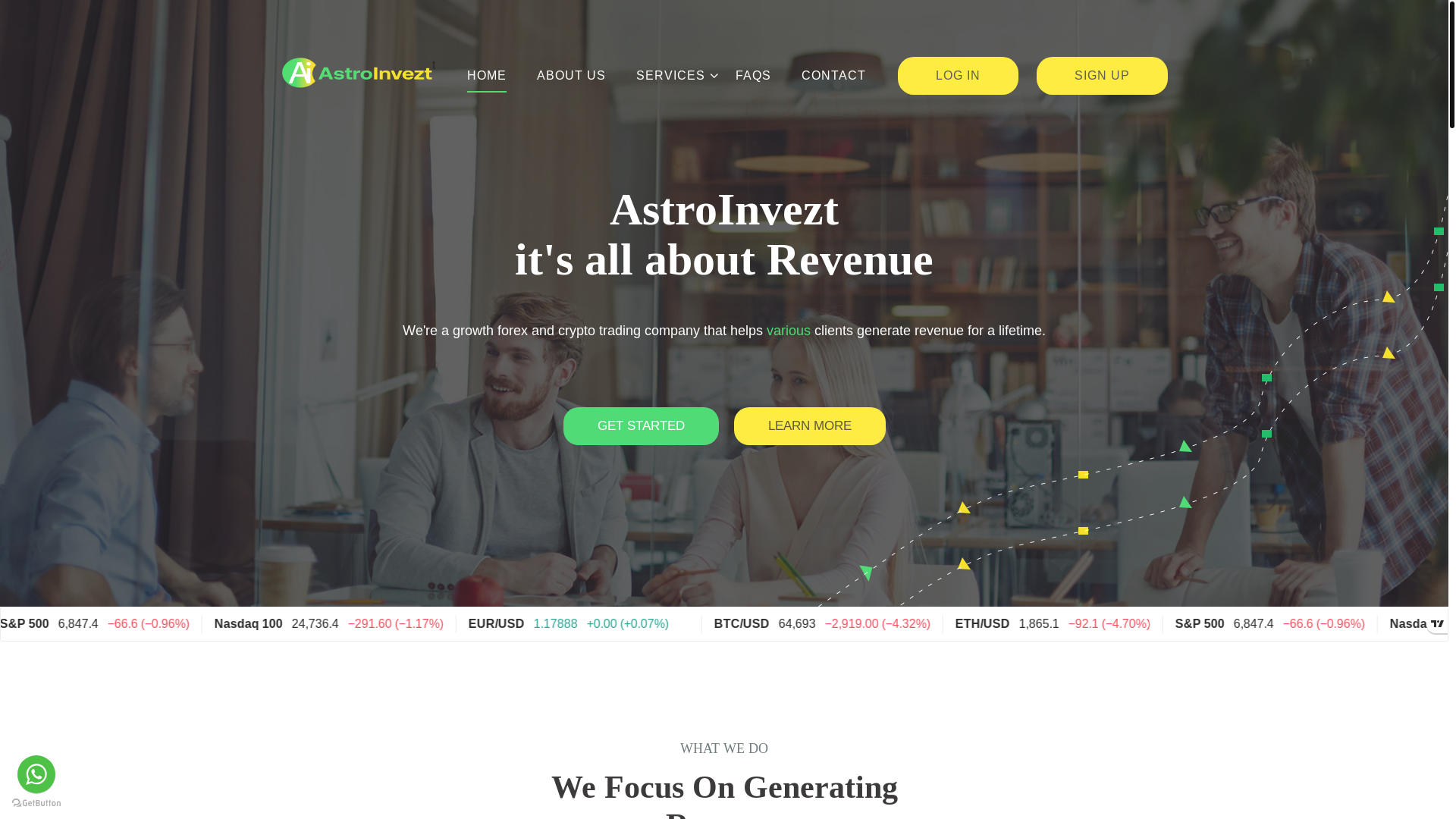 website screenshot of https://astroinvezt.net/