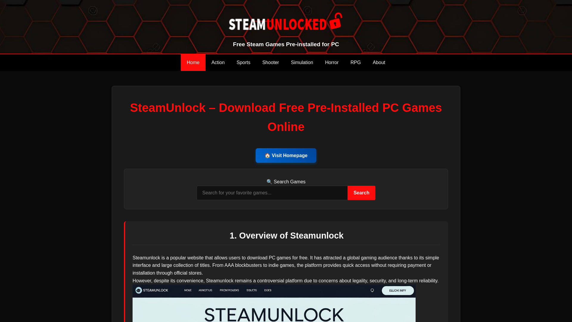 website screenshot of https://steamunlock.work