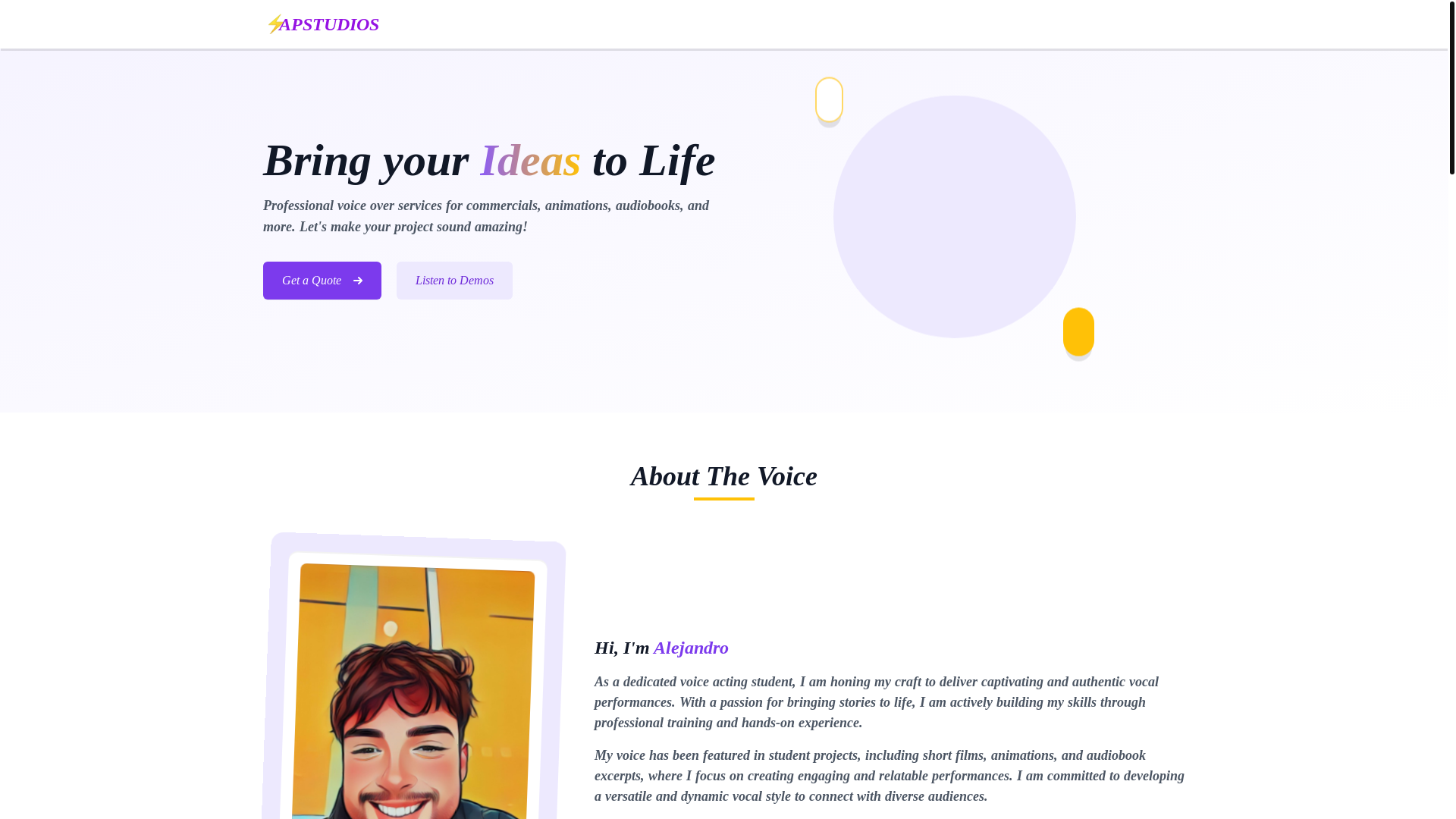 website screenshot of https://alejandrovoicesite.pages.dev/
