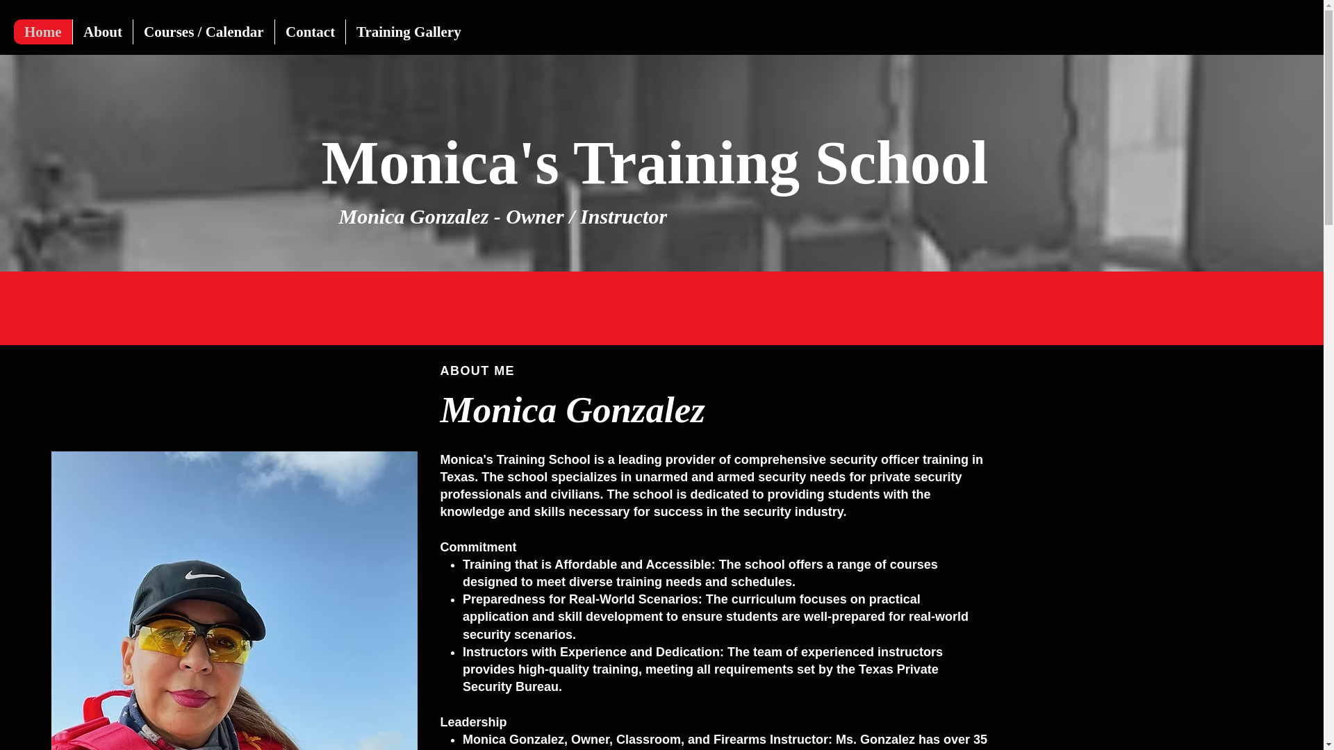 website screenshot of https://monicastrainingschool.com/