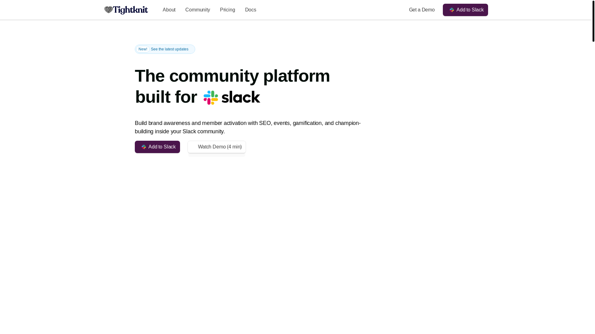 website screenshot of https://tightnit.ai/