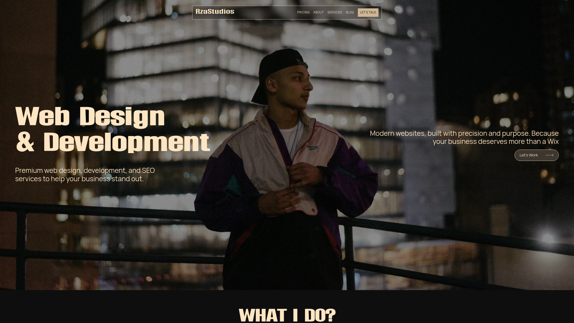 website screenshot of https://rzastudios.com/