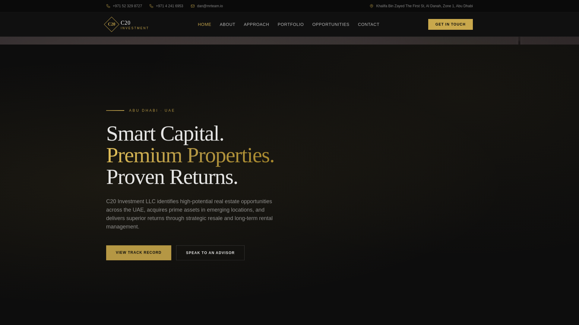 website screenshot of https://c20investment.com/