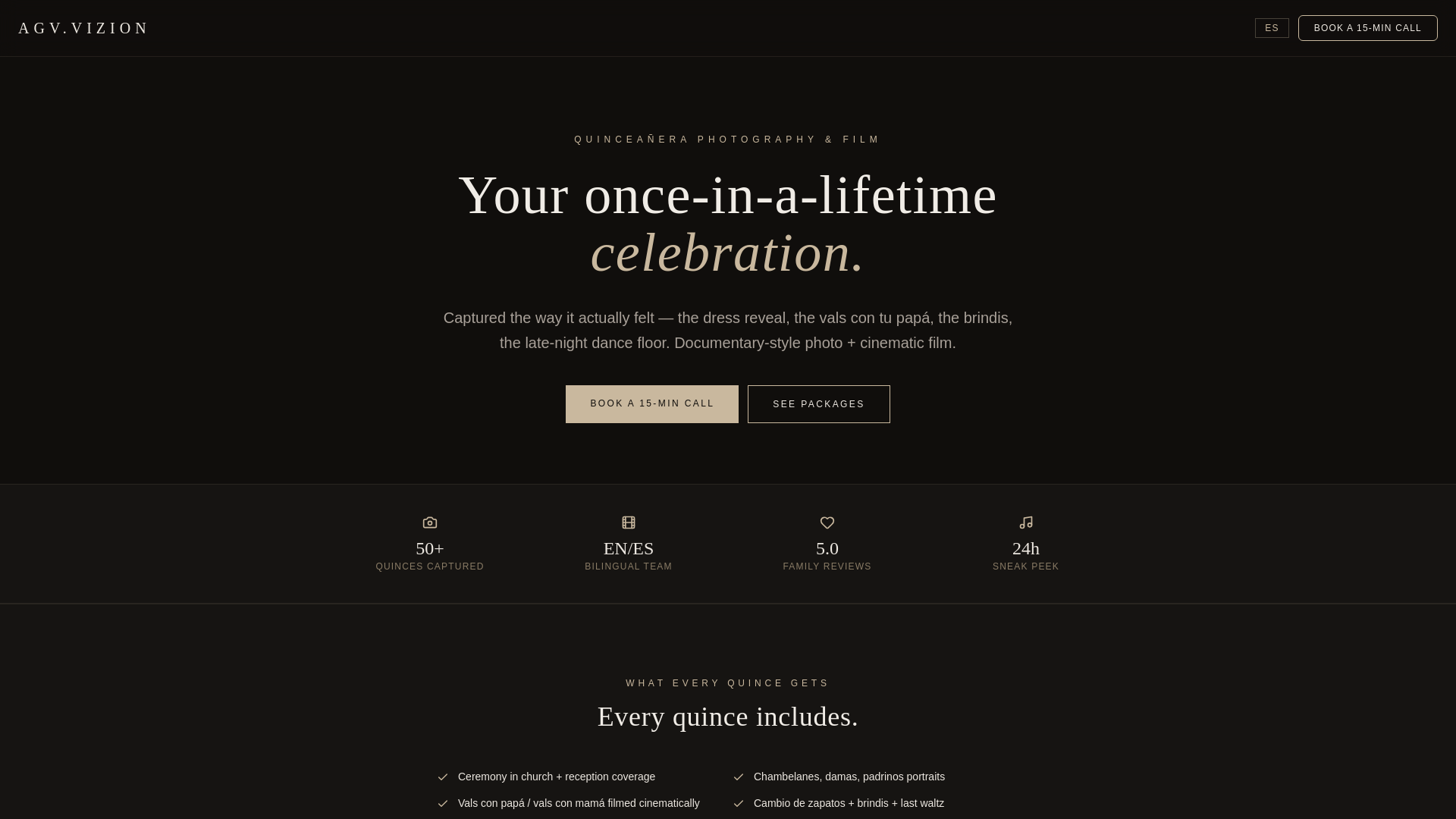 website screenshot of https://agvquinces.com/