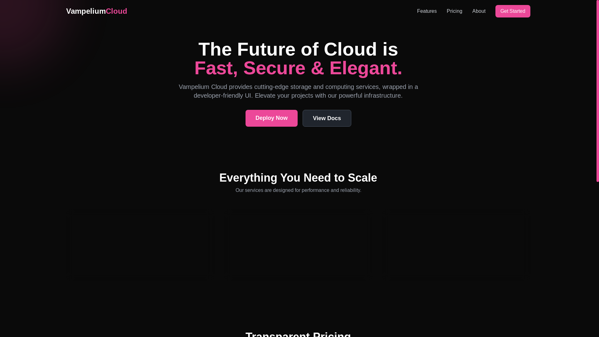 website screenshot of https://vampelium-cloud-ui-dev.pages.dev/