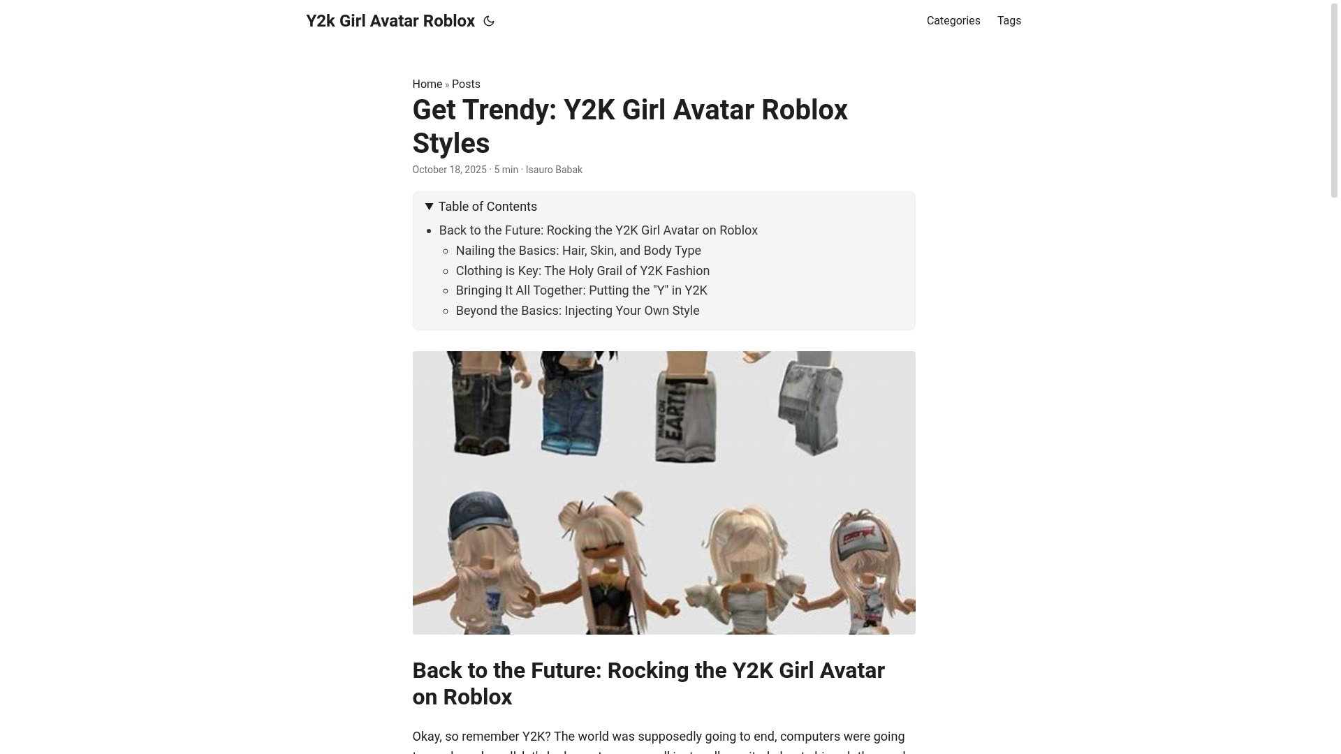 website screenshot of https://y2k-girl-avatar-roblox.pages.dev/