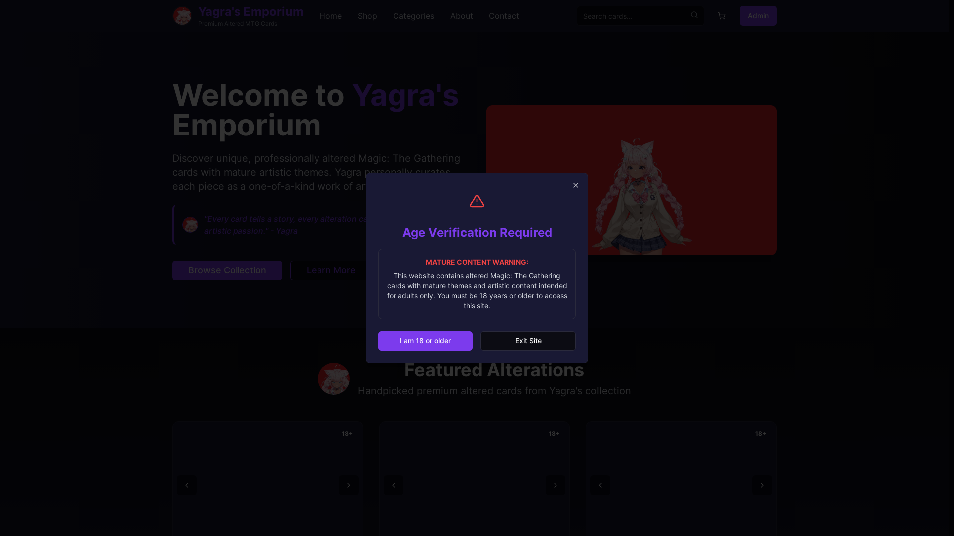website screenshot of https://magicalter.net/