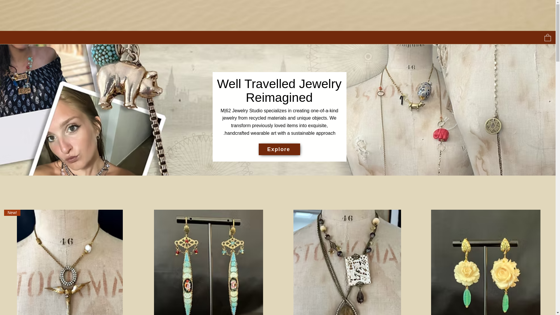 website screenshot of https://m62bohojewellery.com/