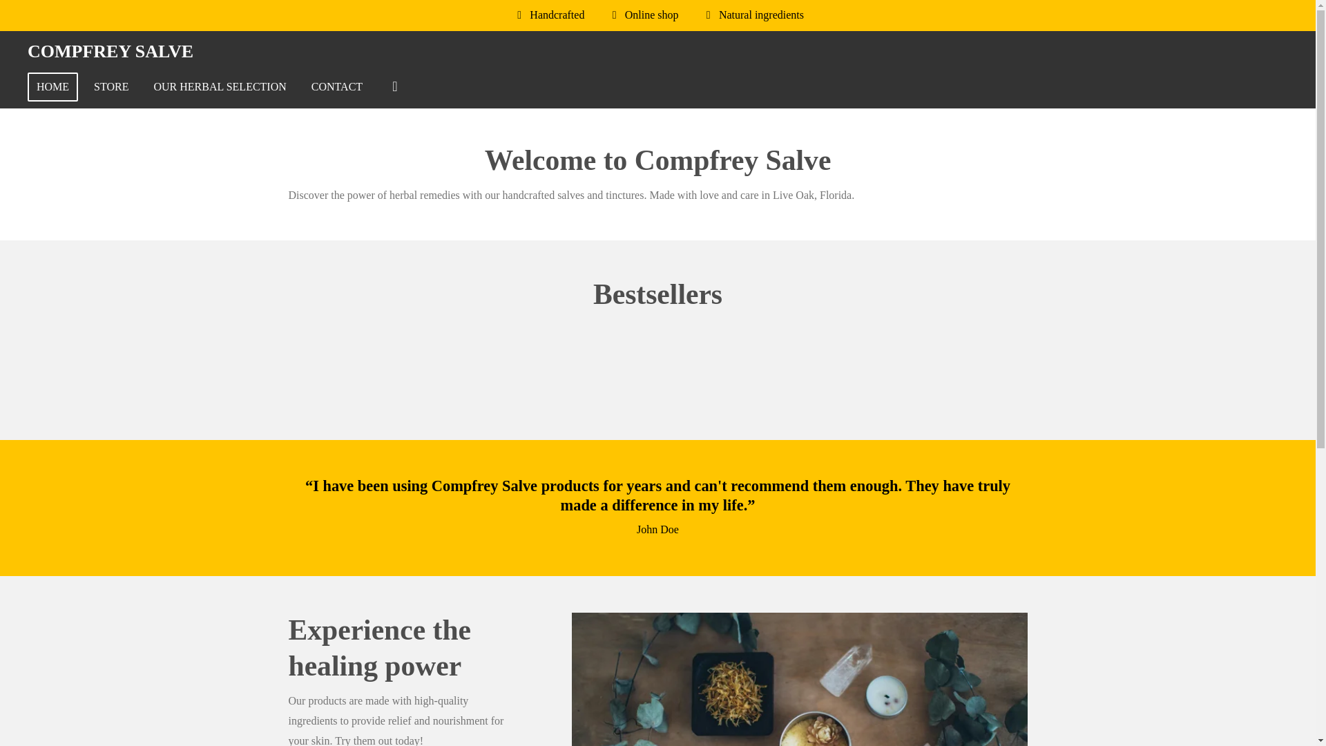 website screenshot of https://comfreysalveandsuch.com/
