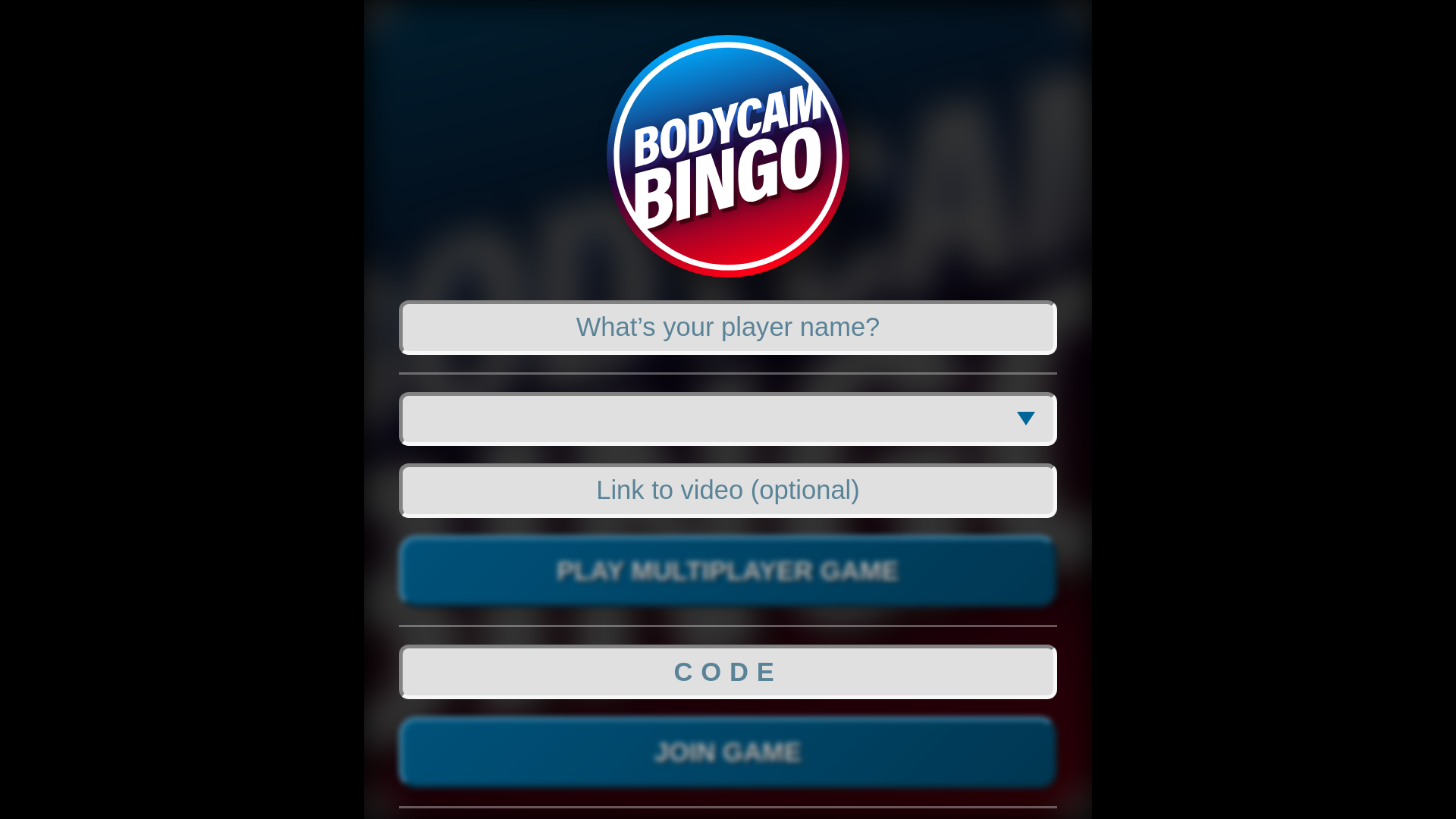 website screenshot of https://bodycam-bingo.com/