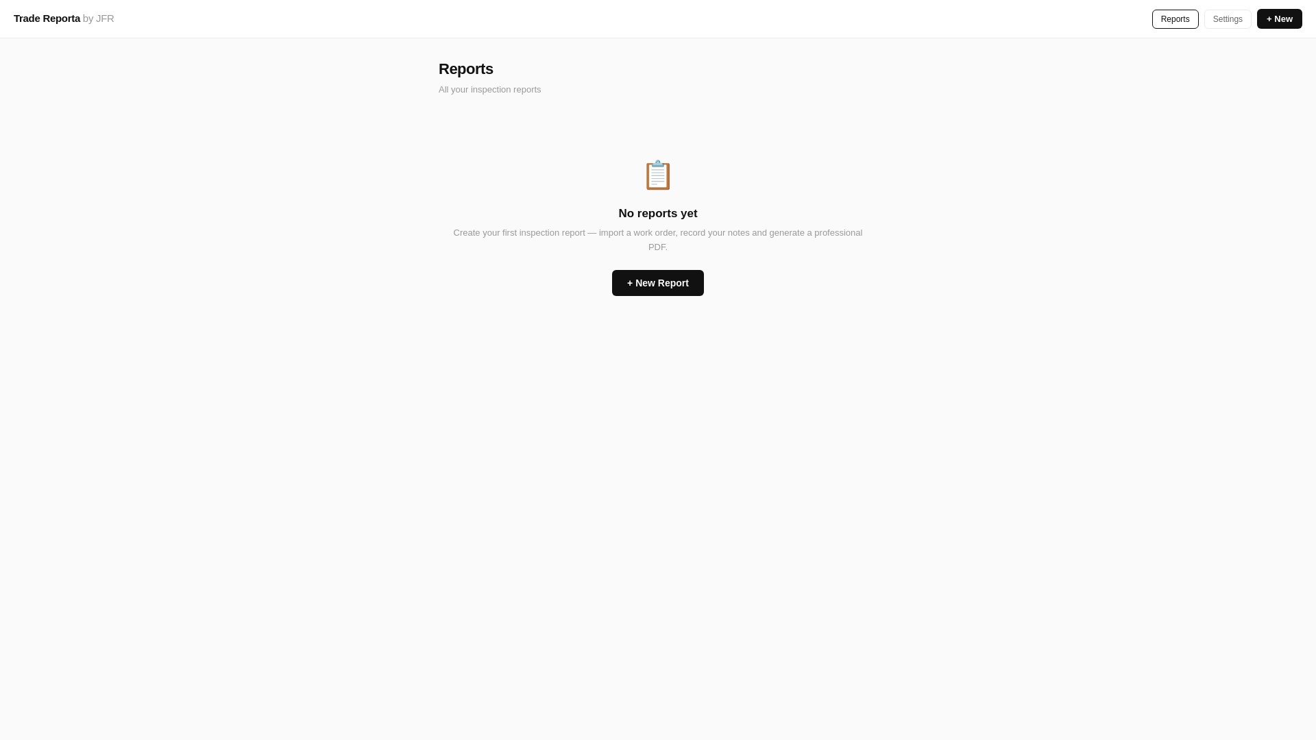 website screenshot of https://tradereporta.com.au/