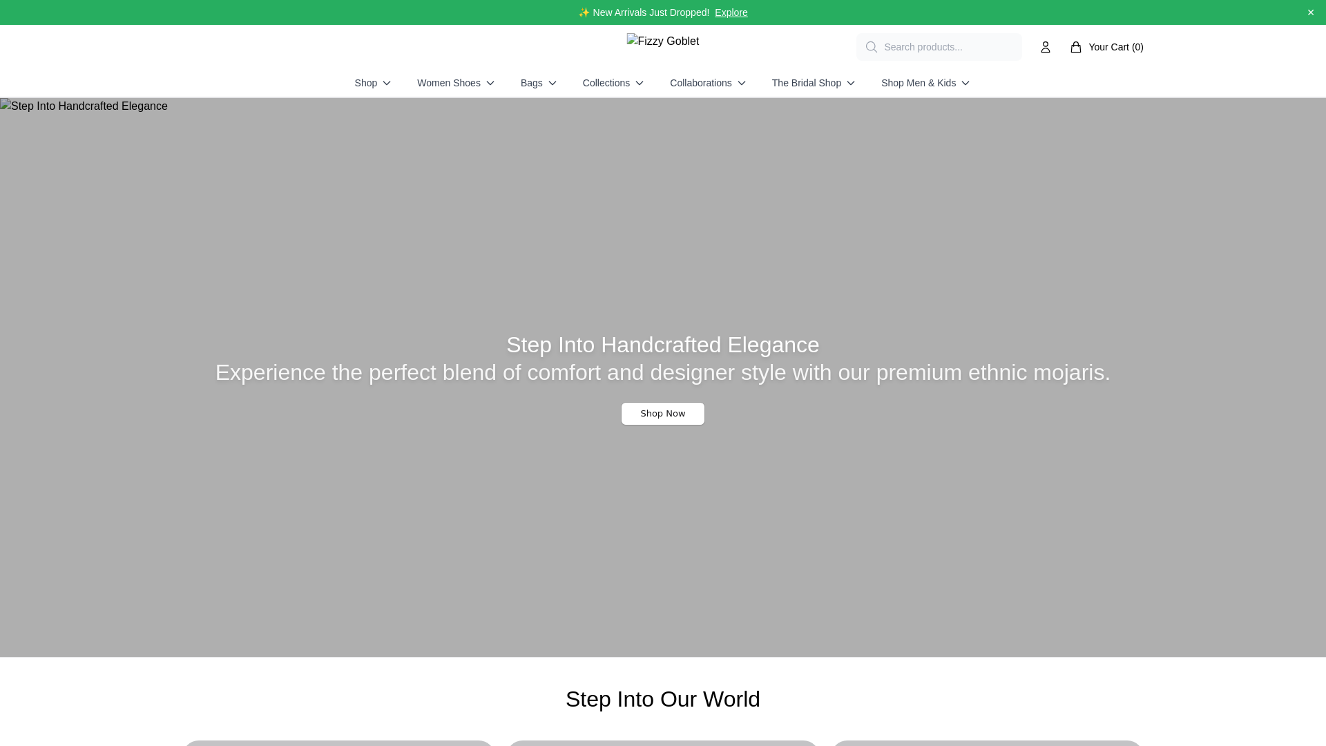website screenshot of https://fizzygobletstore.shop/