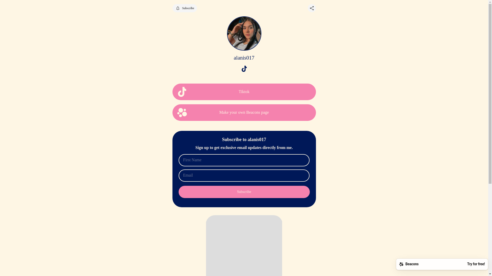 website screenshot of https://alanis017.com/