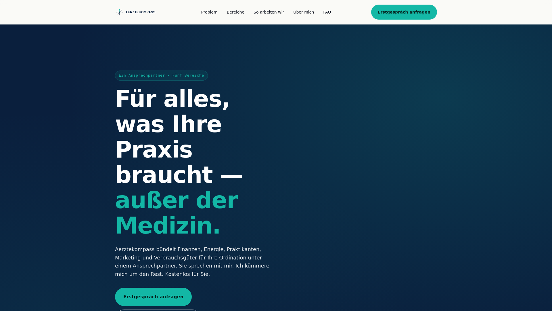website screenshot of https://aerztekompass.io/