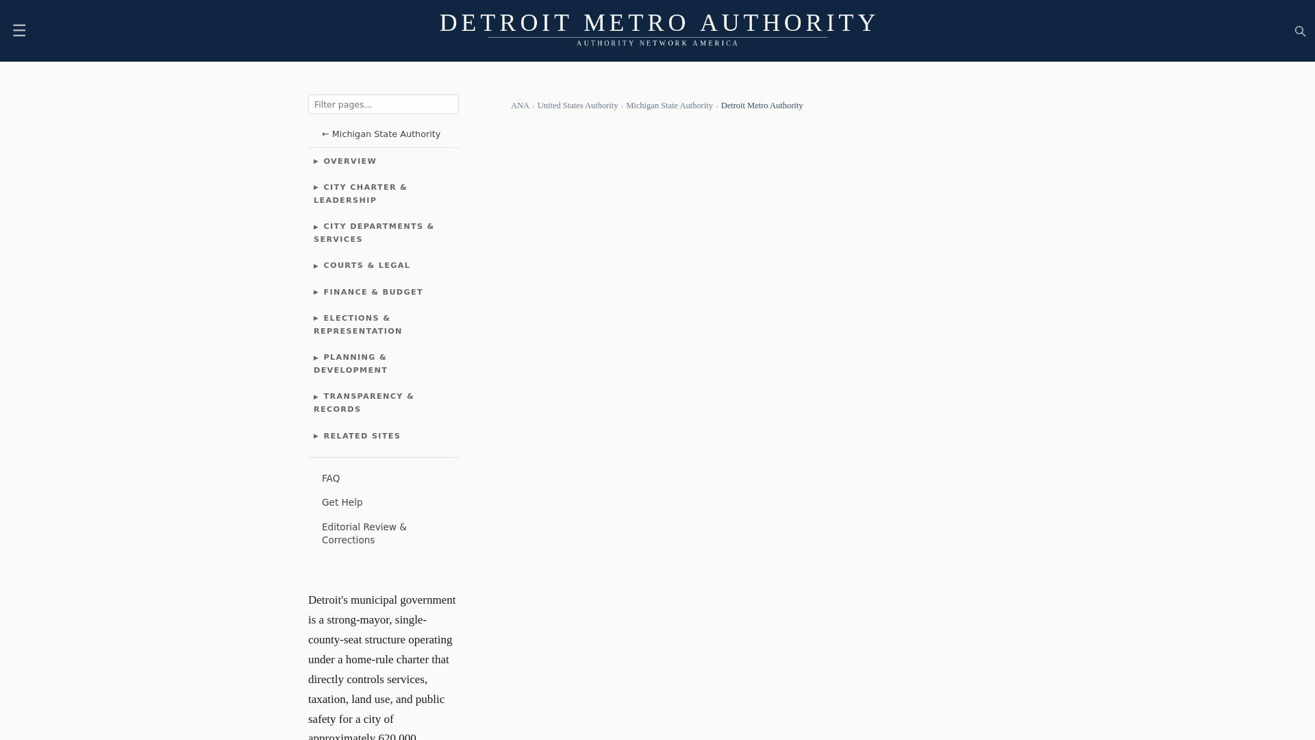 website screenshot of https://detroitmetroauthority.com/