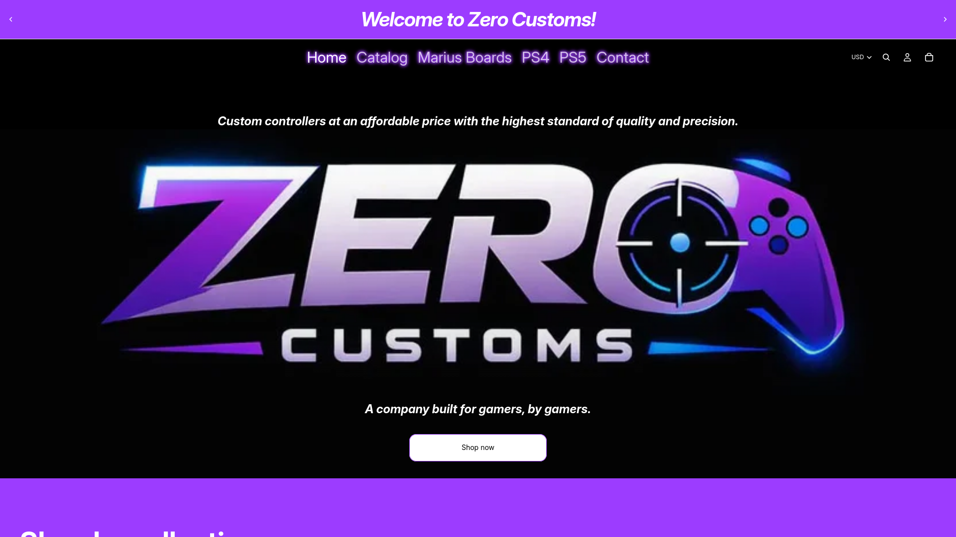 website screenshot of https://zerocontrollers.com/