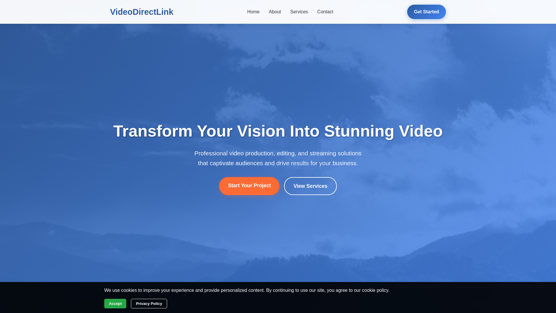 website screenshot of https://videodirectlink.digital