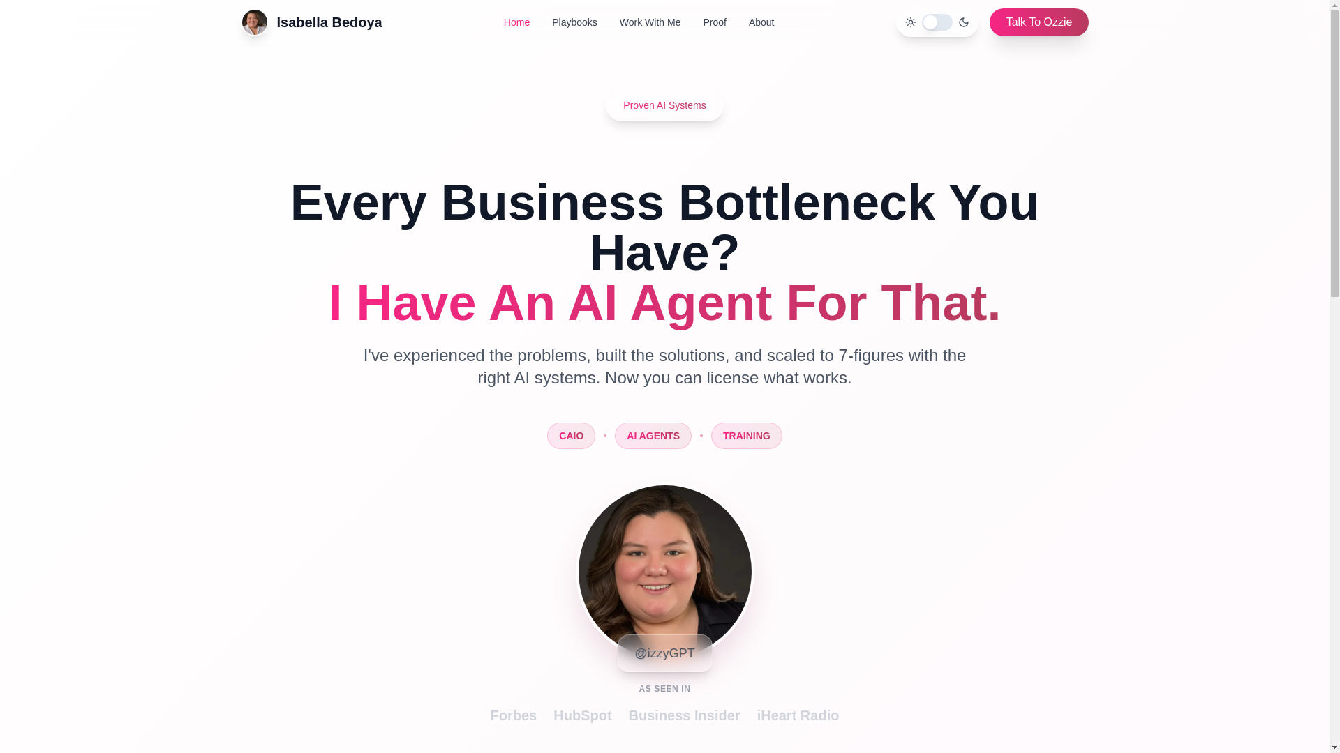 website screenshot of https://teamizzygpt.com/