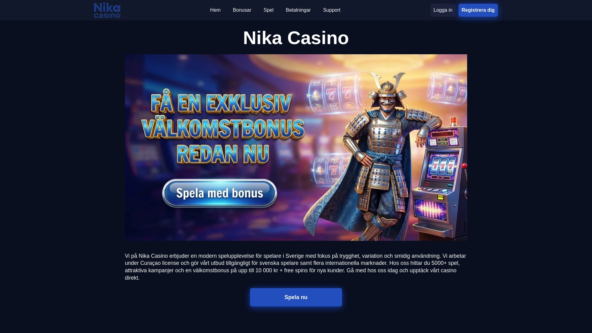 website screenshot of https://nikacasino-se-17927.pages.dev/