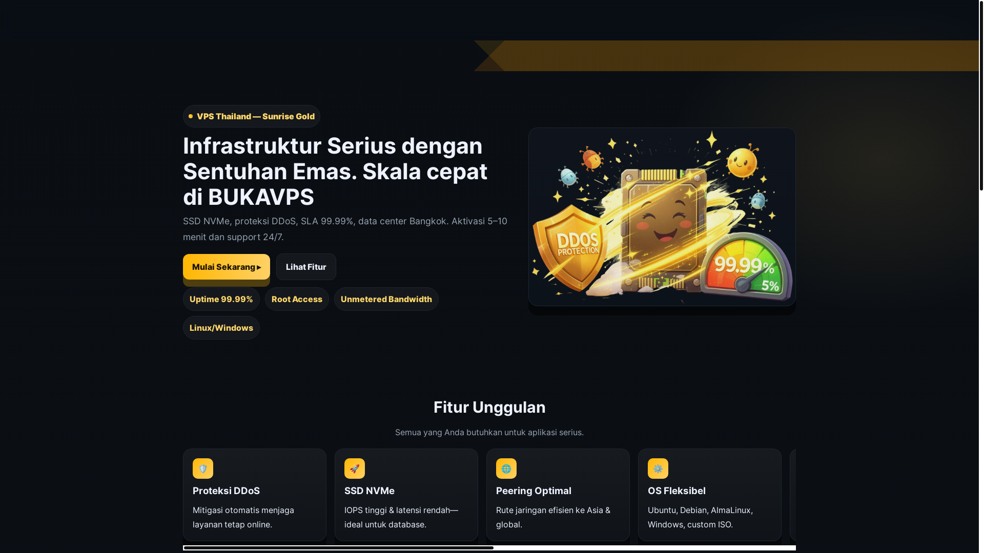 website screenshot of https://bukavps.online/