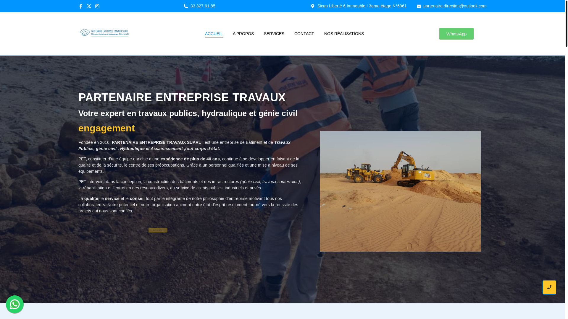 website screenshot of https://partenaireentreprisetravaux.com/