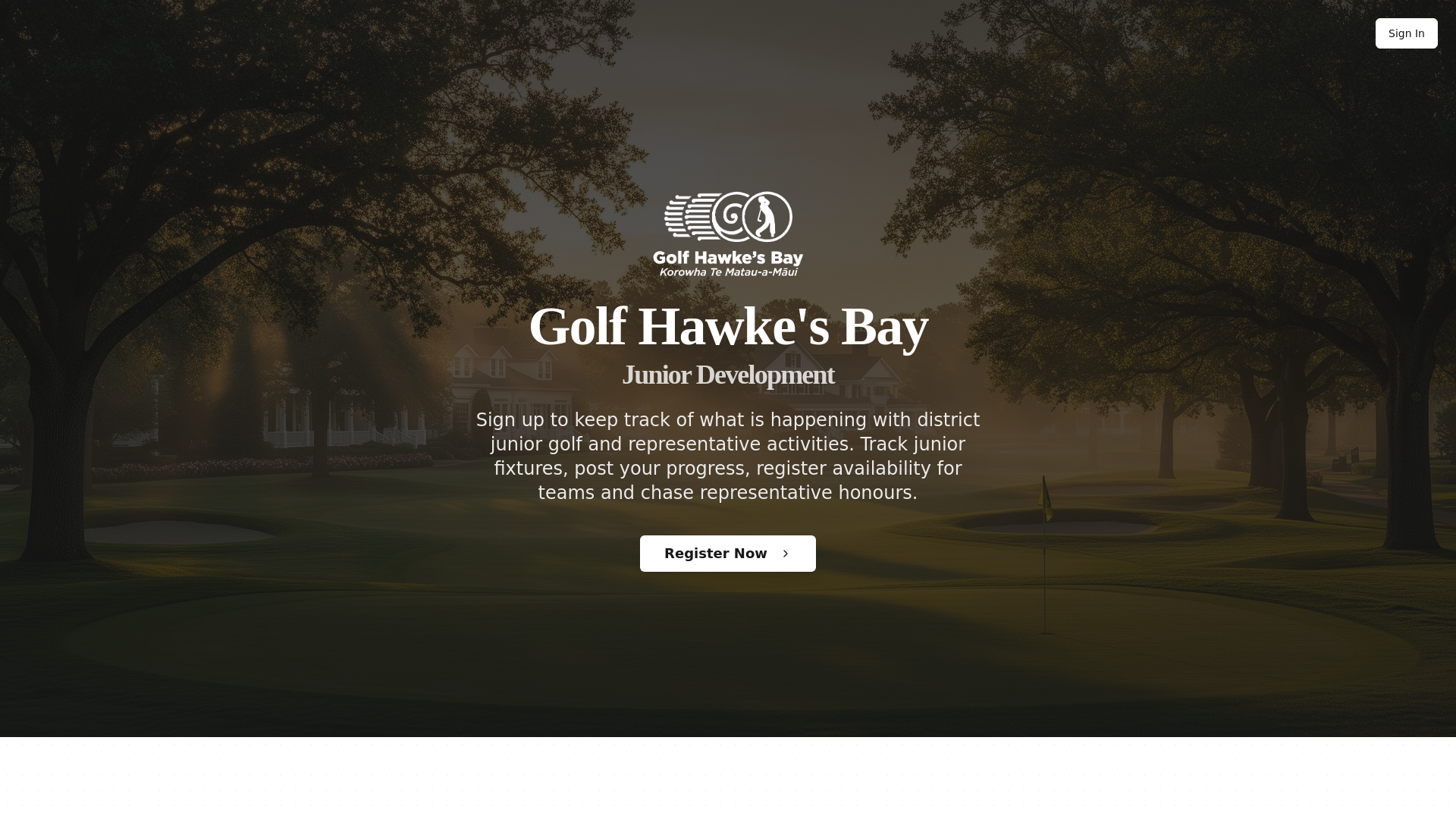 website screenshot of https://golfhb.co.nz/