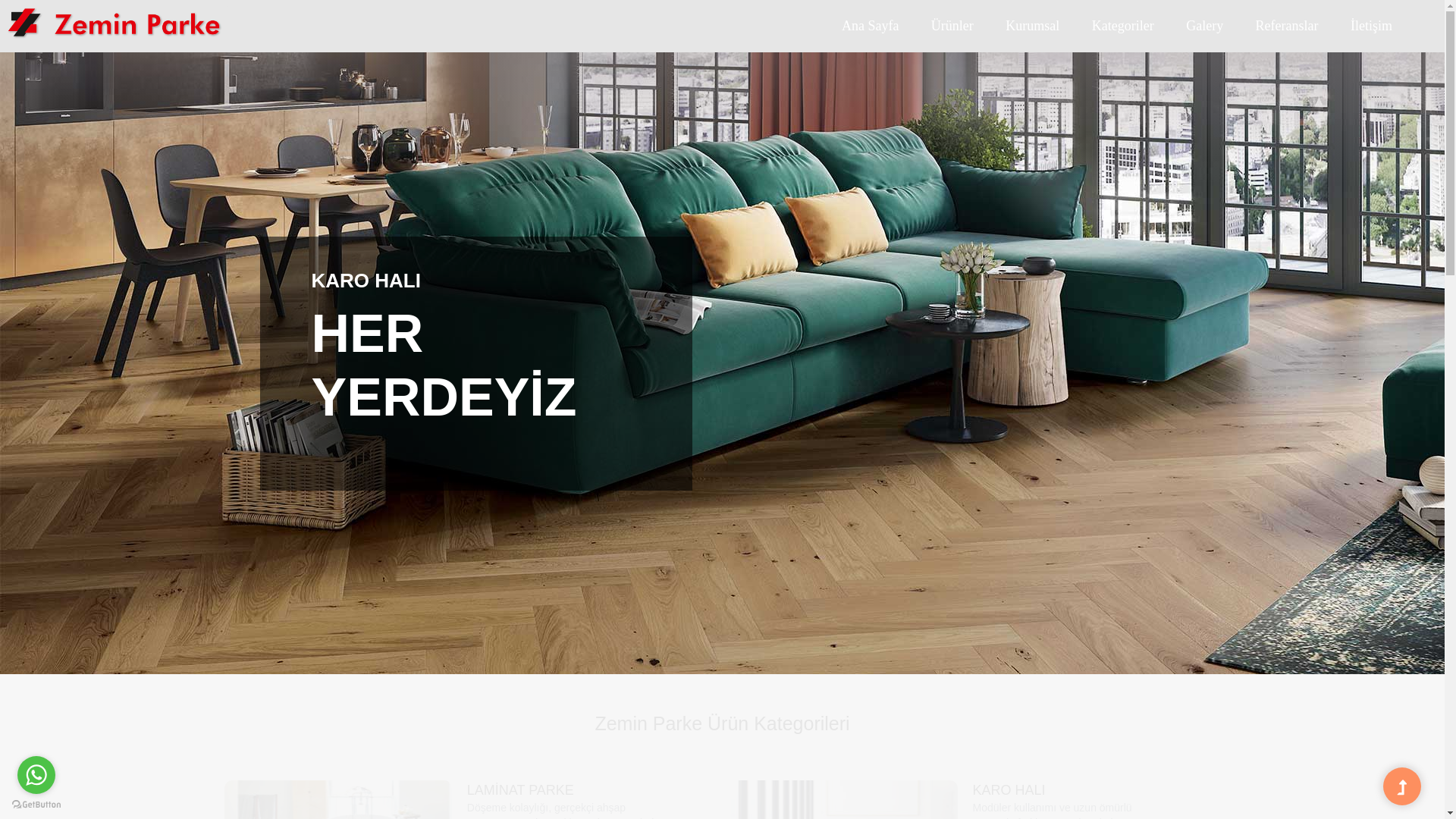 website screenshot of https://zeminparke.com