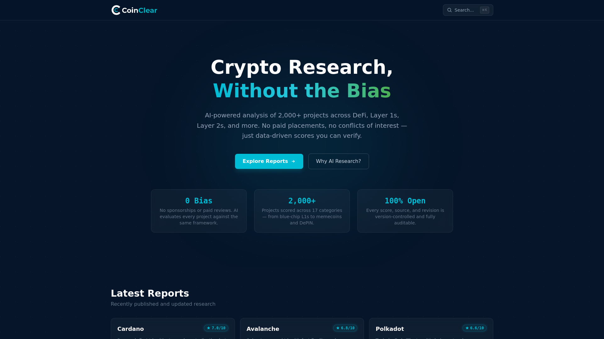 website screenshot of https://coinclear.pages.dev/