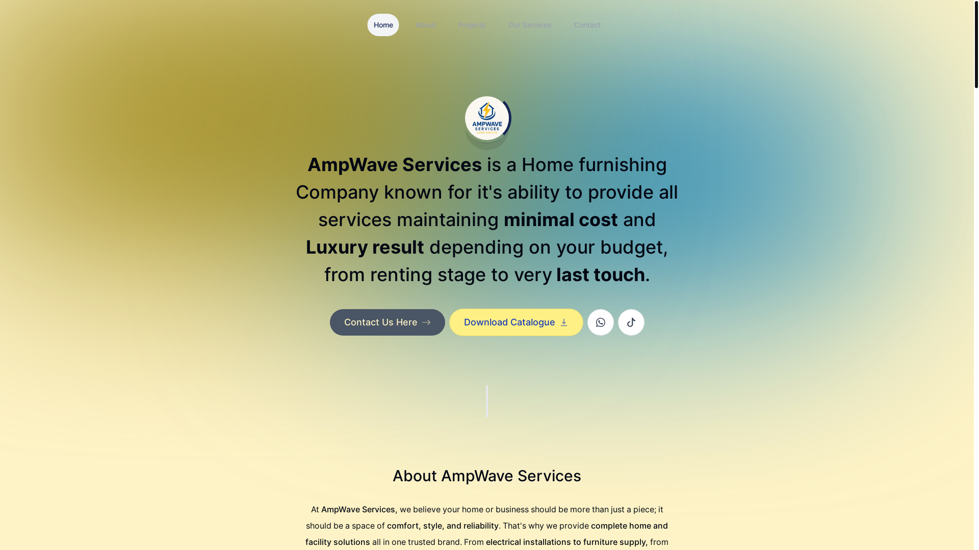 website screenshot of https://ampwaveservices.online/